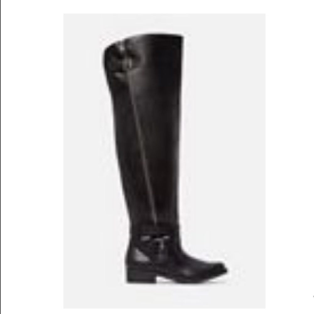Black over the knee flat boots